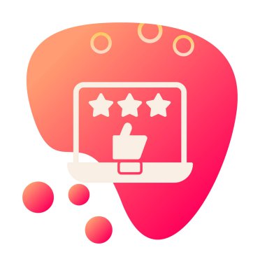 Geri besleme vektörü glifin düz simgesi. İyi İnceleme konsepti                    