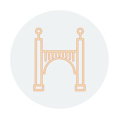 köprü düz simgesi, vektör illüstrasyon tasarımı 