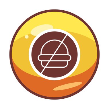 Fast food simgesi yok, vektör illüstrasyonu