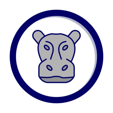 Hippopotamus baş ikon vektör çizimi