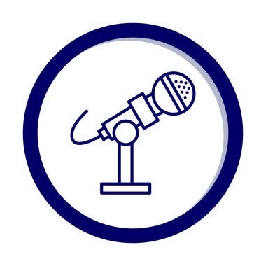 mikrofon ikonu vektör illüstrasyonu. Mikrofon Durağı                    