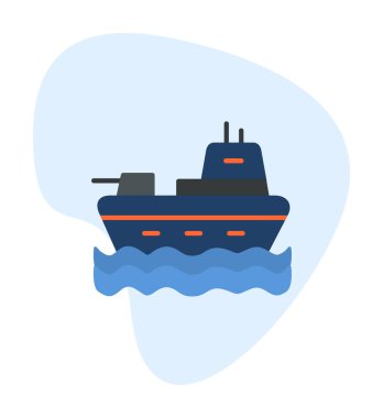 Gemi simgesi, vektör illüstrasyonu