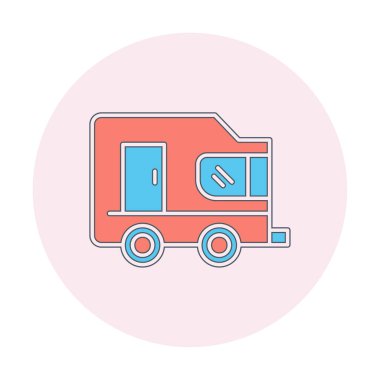 Karavan ikonu. tasarım çizimi. vektör