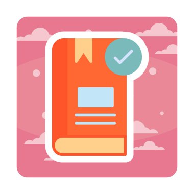  Kitap Denetimi İşaretleme simgesi, vektör illüstrasyonu   