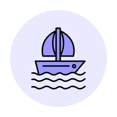 Basit yelkenli ikonu vektör çizimi tasarımı