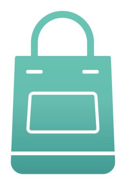 Alışveriş poşeti simgesi, vektör illüstrasyonu basit tasarım