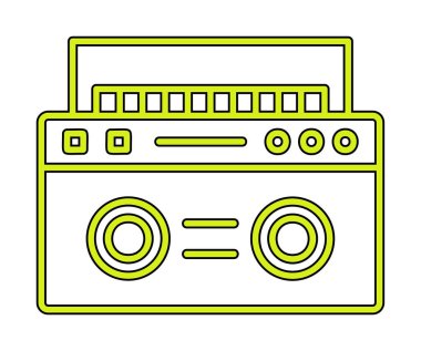  Boombox düz simgesi, vektör çizimi