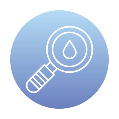 Loupe ikonu. Büyüteçteki su damlasının vektör çizimi