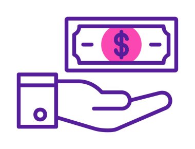 Dolar el simgesi vektör illüstrasyonunda