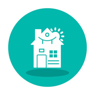 ev düz simgesi, vektör illüstrasyonu 