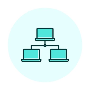dizüstü bilgisayar ağı simgesi, vektör illüstrasyonu 