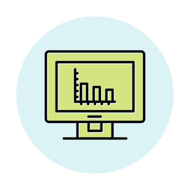 Basit Analitik simge, vektör illüstrasyonu