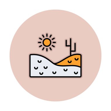 Çöl manzarası ikonu vektör illüstrasyon tasarımı