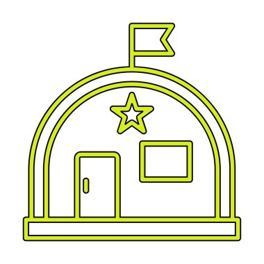 Basit Askeri Depo simgesi, vektör illüstrasyonu