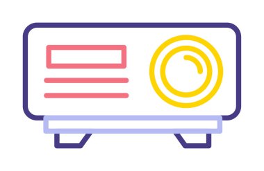 düz projektör web simgesi vektör çizimi tasarımı