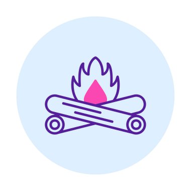 Basit düz ateş sembolü simgesi, illüstrasyon 