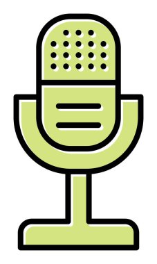 mikrofon yassı ikon. mikrofon logosu, vektör illüstrasyonu.