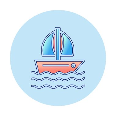 Basit yelkenli ikonu vektör çizimi tasarımı