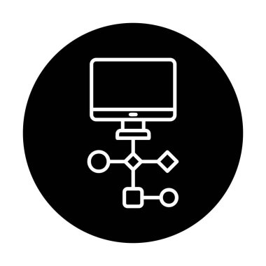 Çalışma akışı simgesi tasarımı, vektör illüstrasyonu                            