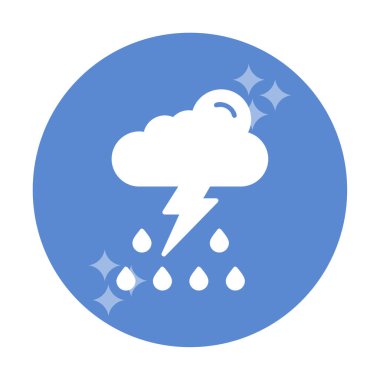 Basit düz Gök Gürültüsü hava durumu illüstrasyonu 