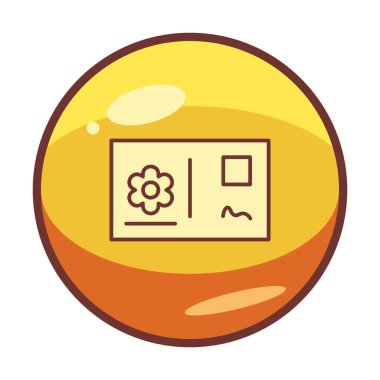 Kartpostal simgesi, vektör illüstrasyonu basit tasarım