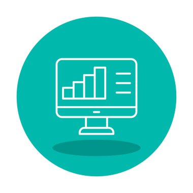 Basit Bilgisayar İzleme Veri Analizi simgesi, vektör illüstrasyonu