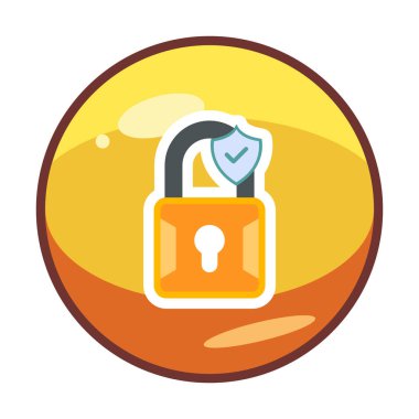 asma kilit web simgesi, vektör illüstrasyonu