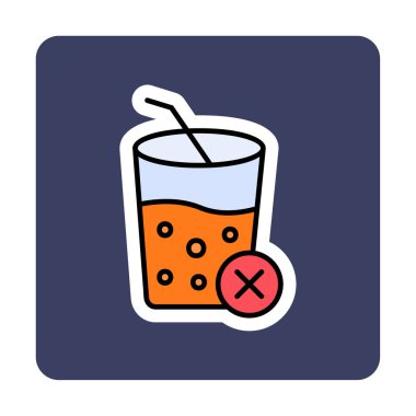 Meyve suyu işareti yok. Web simgesi basit illüstrasyon 