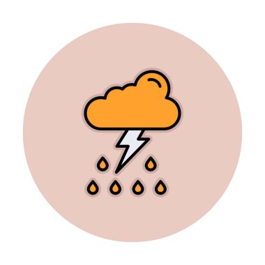 Basit düz Gök Gürültüsü hava durumu illüstrasyonu 