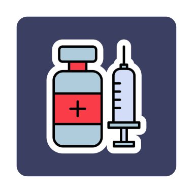 Aşı ikonu vektör illüstrasyon tasarımlı şırınga
