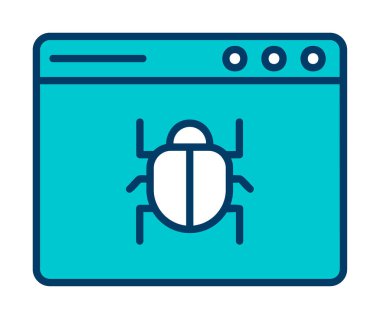 Böcek işareti simgesi. Virüs sembolü, vektör çizimi. 