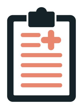 Tıbbi pano simgesi. Web için Tıbbi Rapor vektör simgesinin özet çizimi               