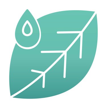 Su damlası ve yaprak simgesinin vektör çizimi