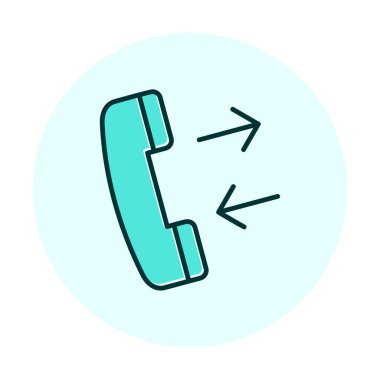 Düz modern telefon görüşmesi. simge illüstrasyonu  