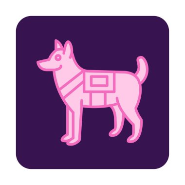 Askeri Köpek simgesi vektör illüstrasyonu