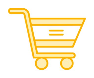  Alışveriş arabası simgesi, vektör çizimi basit tasarım