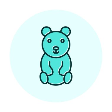  Oyuncak Ayı simgesi vektörü, illüstrasyon