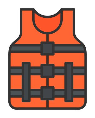 Güvenlik Yelekleri simgesi, vektör illüstrasyonu basit tasarım