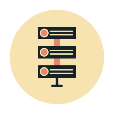 Ağ sunucu simgesinin vektör illüstrasyonu. Veritabanı basit simgesi 