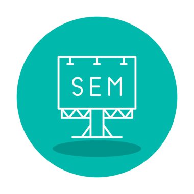 SEM ile Billboard simgesinin vektör illüstrasyonu  