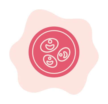 Bakteri petri kabı ve bakteri vektör simgesi 