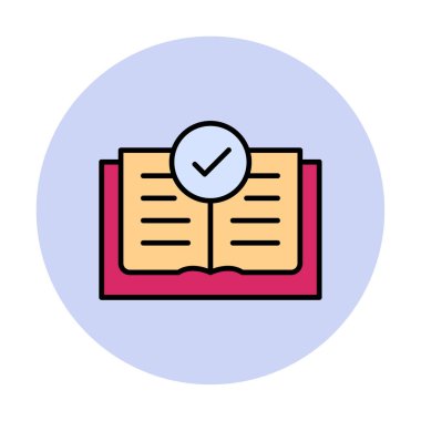 Basit düz Kitap simgesi vektör tasarımı