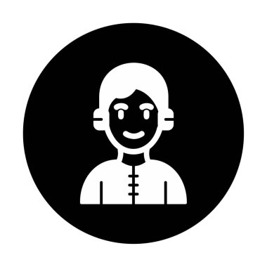 DJ avatar web simgesi, vektör illüstrasyonu 