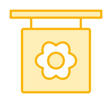 Basit çiçek simgesi, vektör illüstrasyonu