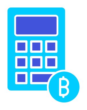 Şifreleme para birimi hesap makinesi web simgesi basit illüstrasyon