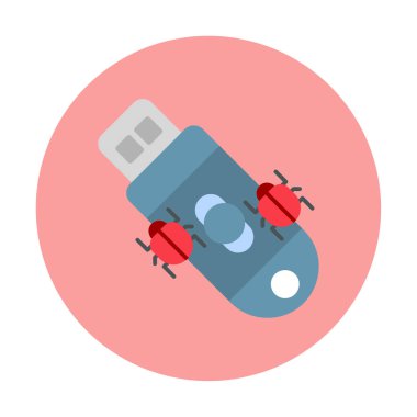 Pendrive Virüs ikon vektör görüntüsü. Web uygulamaları, mobil uygulamalar ve yazdırma ortamları için kullanılabilir.