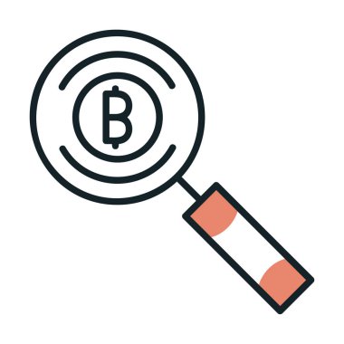 Madeni para büyütme cam simgesi - ana hatları biçiminde 