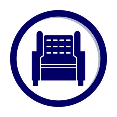 Koltuk yassı simgesi, vektör illüstrasyonu