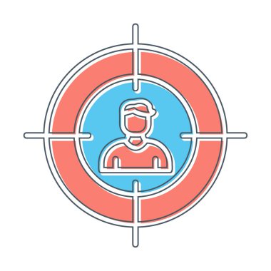 Hedef düz simge. Vektör illüstrasyonu