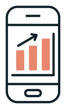 akıllı telefon ekran vektör simgeleri üzerinde analiz